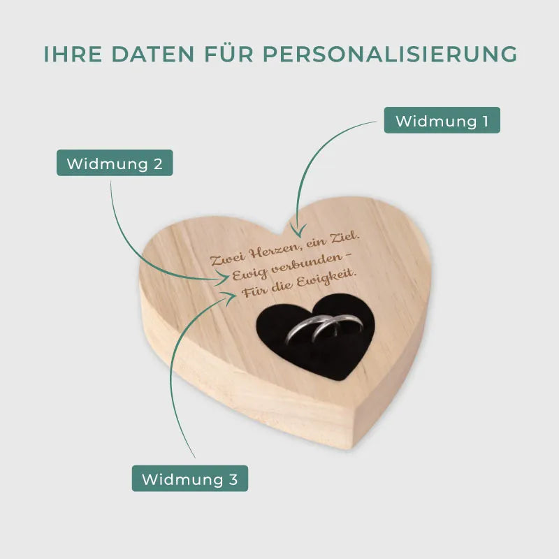 Personalisiertes Ringkissen zur Hochzeit & Verlobung mit Wunschtext - Image 3