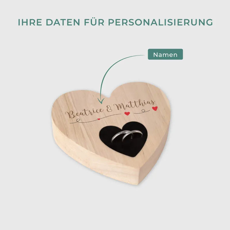 Personalisiertes Ringkissen zur Hochzeit & Verlobung mit 2 Namen - Image 3