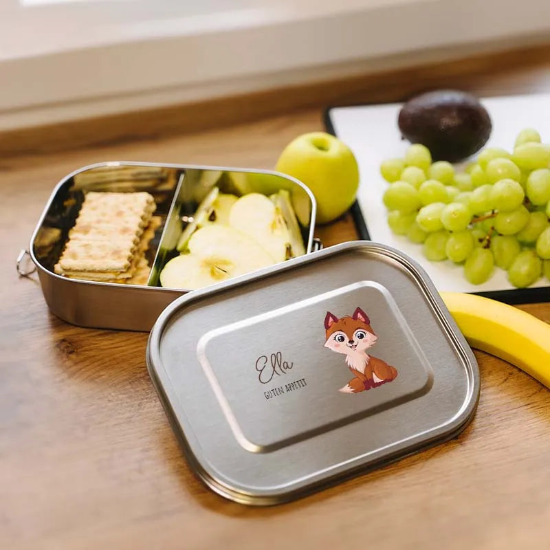 Personalisierte Brotdose mit Name - Fuchs