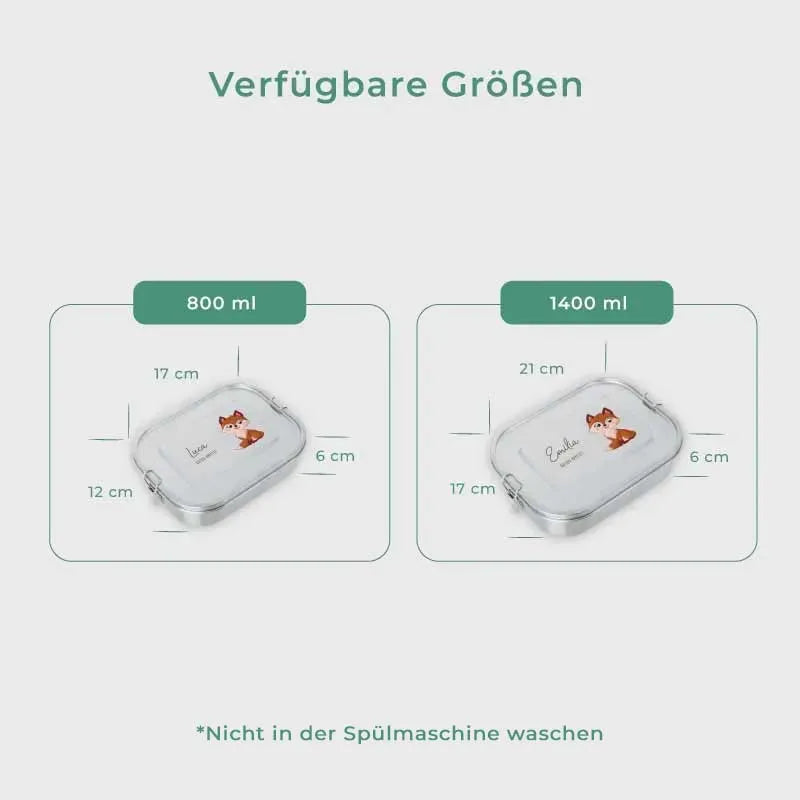 Personalisiert Brotdose Mit Fuchs-Design - Nachhaltige Lunchbox Für Kindergarten & Schule