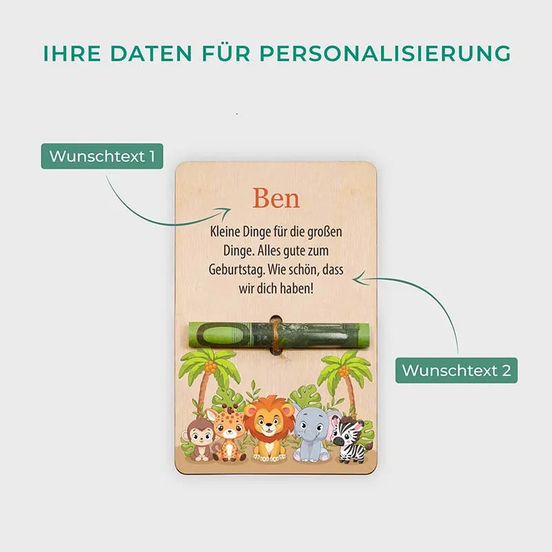 Personalisierte Geldgeschenke Verpackung als Gutschein aus Holz - Safari - Image 3