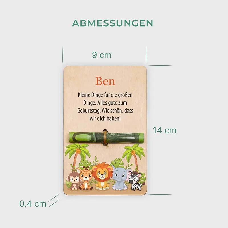 Personalisierte Geldgeschenke Verpackung als Gutschein aus Holz - Safari - Image 5