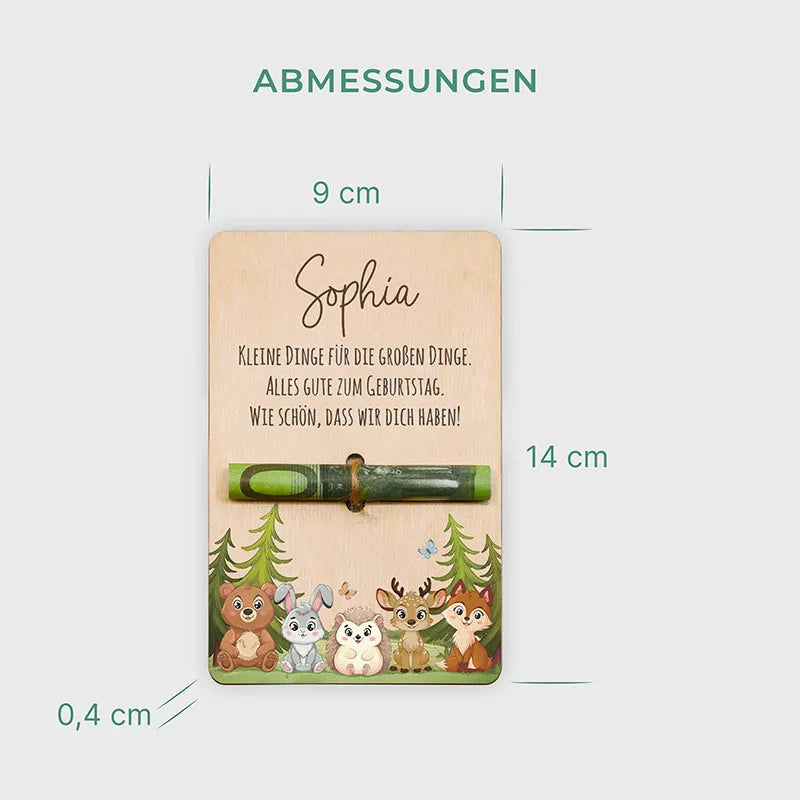 Personalisierte Geldgeschenke Verpackung als Gutschein aus Holz - Waldtiere - Image 5