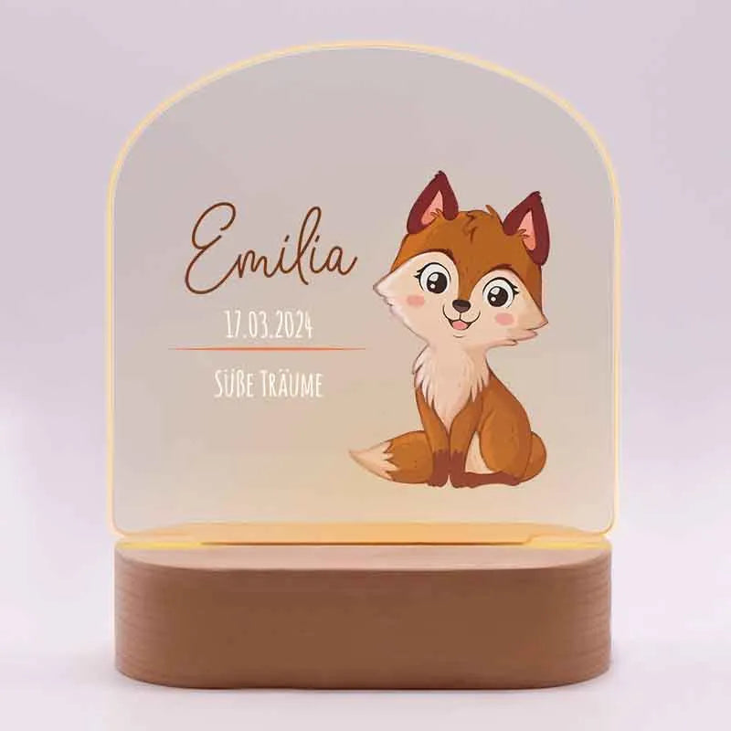 LED Kinder Nachtlicht - Personalisiert mit Namen - Fuchs - Image 1