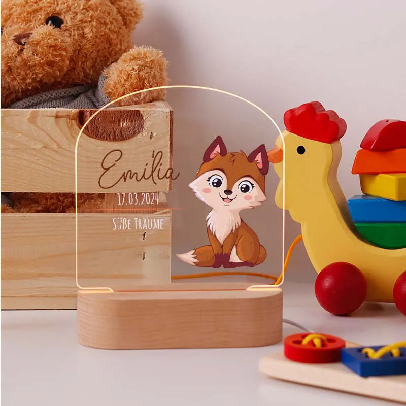 LED Kinder Nachtlicht - Personalisiert mit Namen - Fuchs - Image 4