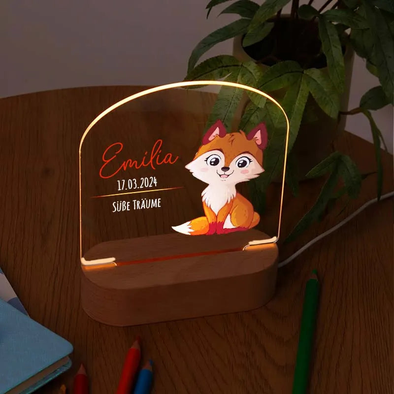 LED Kinder Nachtlicht - Personalisiert mit Namen - Fuchs - Image 7