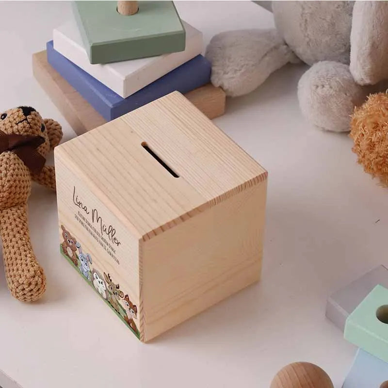 Kinder Spardose Personalisiert mit Namen - Waldtiere - Image 8
