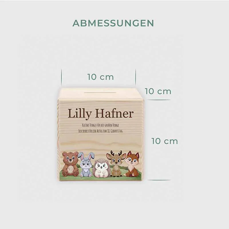 Kinder Spardose Personalisiert mit Namen - Waldtiere - Image 5