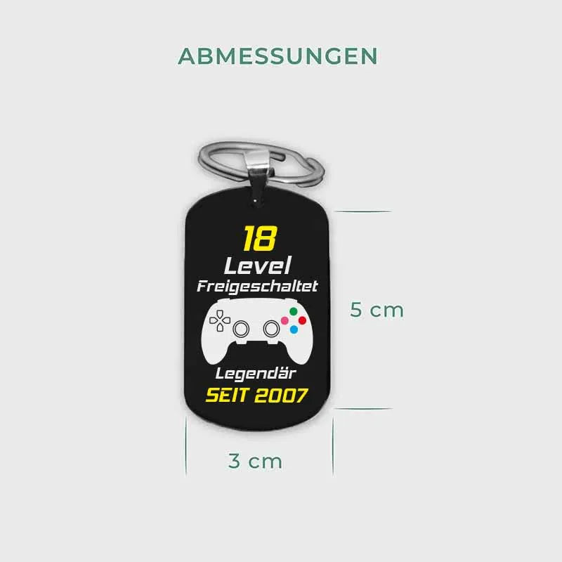 Schlüsselanhänger personalisiert mit Wunschtext | Gamer, Edelstahl – Image 5