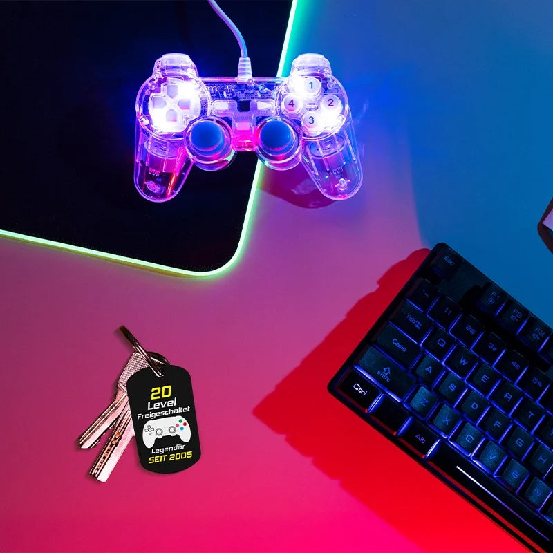 Schlüsselanhänger personalisiert mit Wunschtext | Gamer, Edelstahl – Image 2