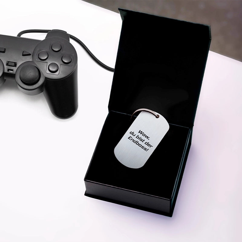 Schlüsselanhänger personalisiert mit Wunschtext | Gamer, Edelstahl – Image 9
