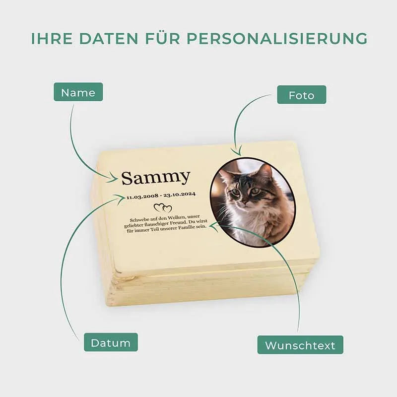 Erinnerungskiste für Haustiere mit Foto - Herzen - Image 3