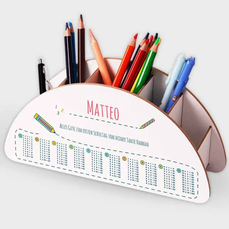 Personalisierter Schreibtisch Organizer für Kinder - Schule Motiv - Image 1