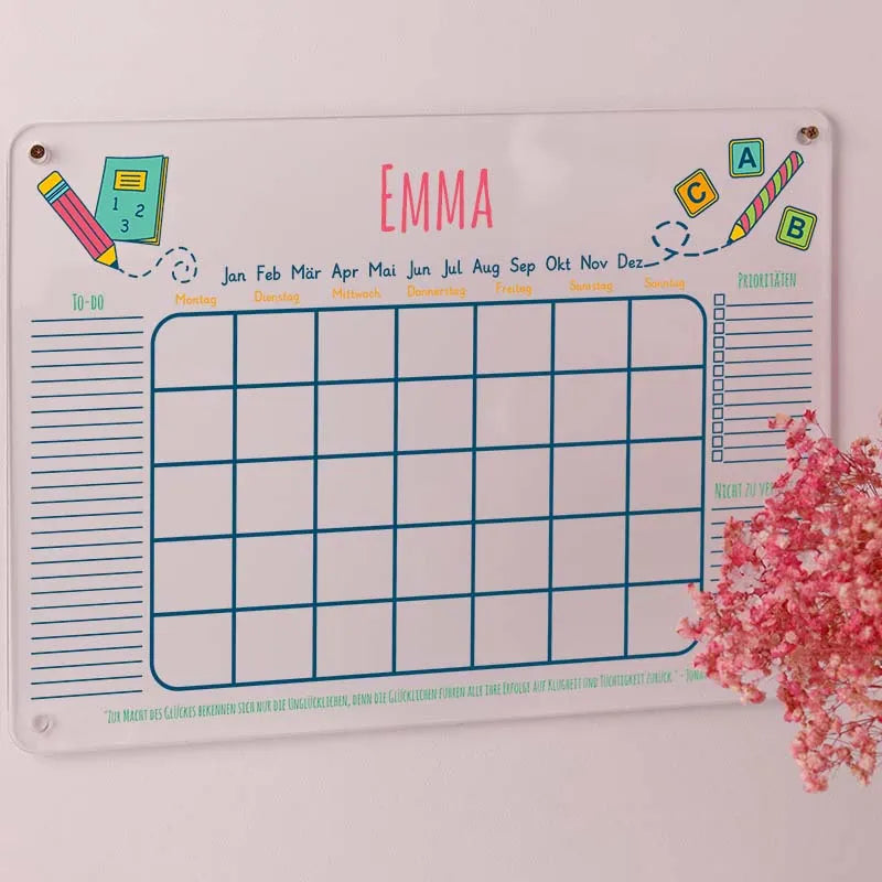 Personalisierter Acrylglas Wandkalender für Kinder - A2, A3, A4 - Schule - Image 6