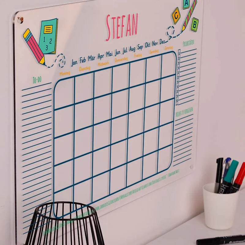 Personalisierter Acrylglas Wandkalender für Kinder - A2, A3, A4 - Schule - Image 7