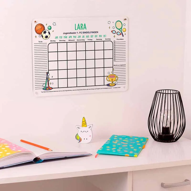 Personalisierter Acrylglas Wandkalender für Kinder - A2, A3, A4 - Sport - Image 4