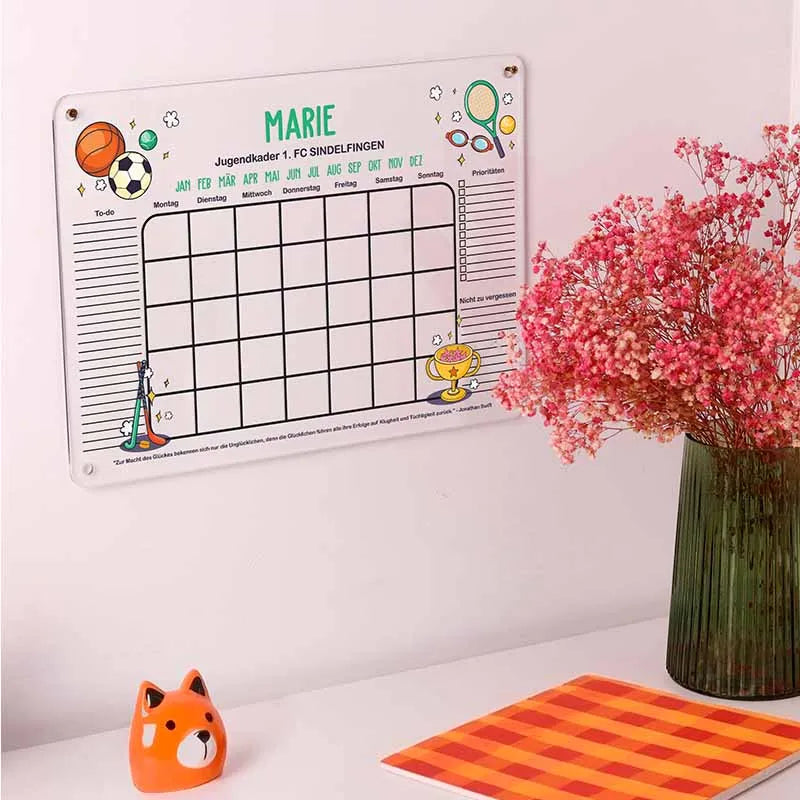 Personalisierter Acrylglas Wandkalender für Kinder - A2, A3, A4 - Sport - Image 6