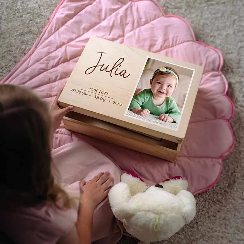 Personalisierte Baby Erinnerungsbox mit Foto - Farbfoto - Image 8