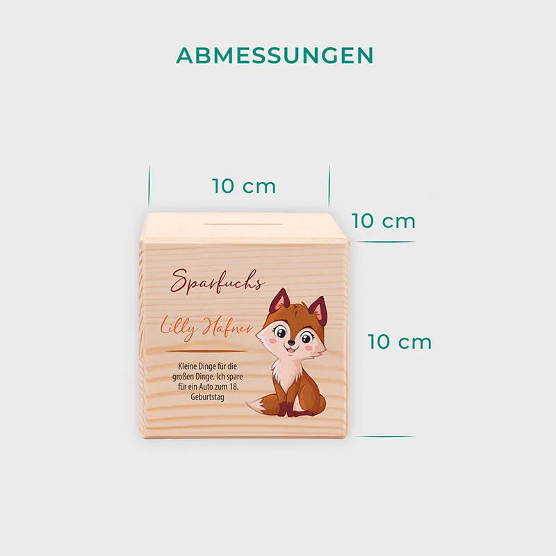 Kinder Spardose Personalisiert – Holz Sparschwein - Sparfuchs - Image 3