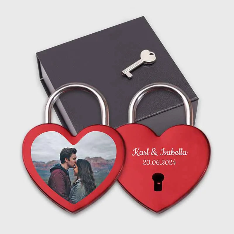 Liebesschloss In Herzform | Personalisiertes Herzschloss Mit - Foto 6
