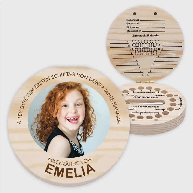 Personalisierte Milchzahndose – Holzbox mit Foto & Namen - Image 1