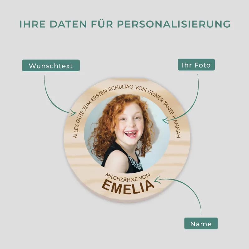 Personalisierte Milchzahndose – Holzbox mit Foto & Namen - Image 3