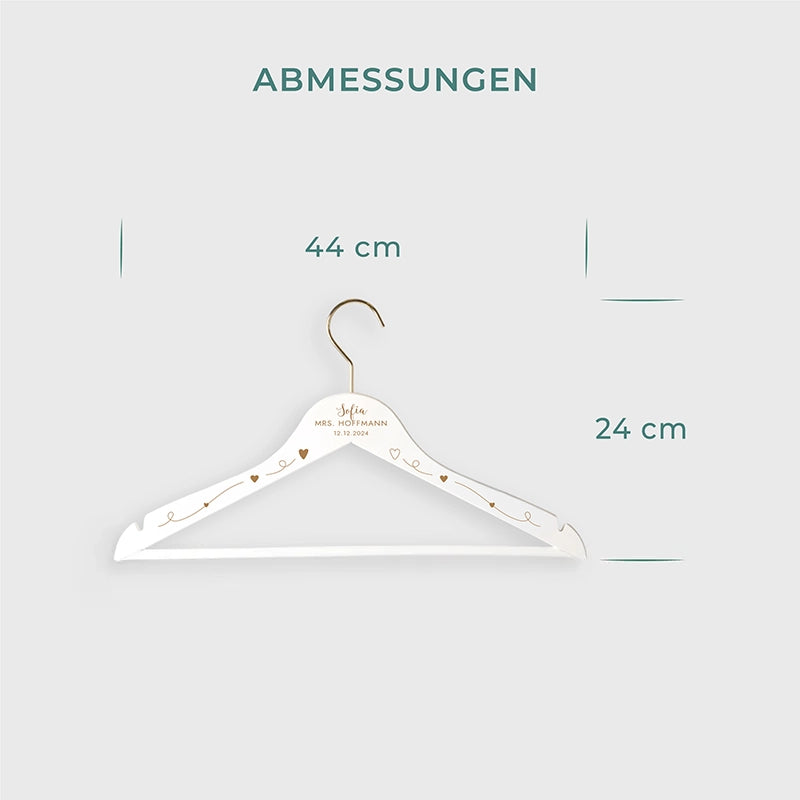 2er-Set Personalisierter Kleiderbügel zur Hochzeit | Willich in Gold - Weiß - Image 5
