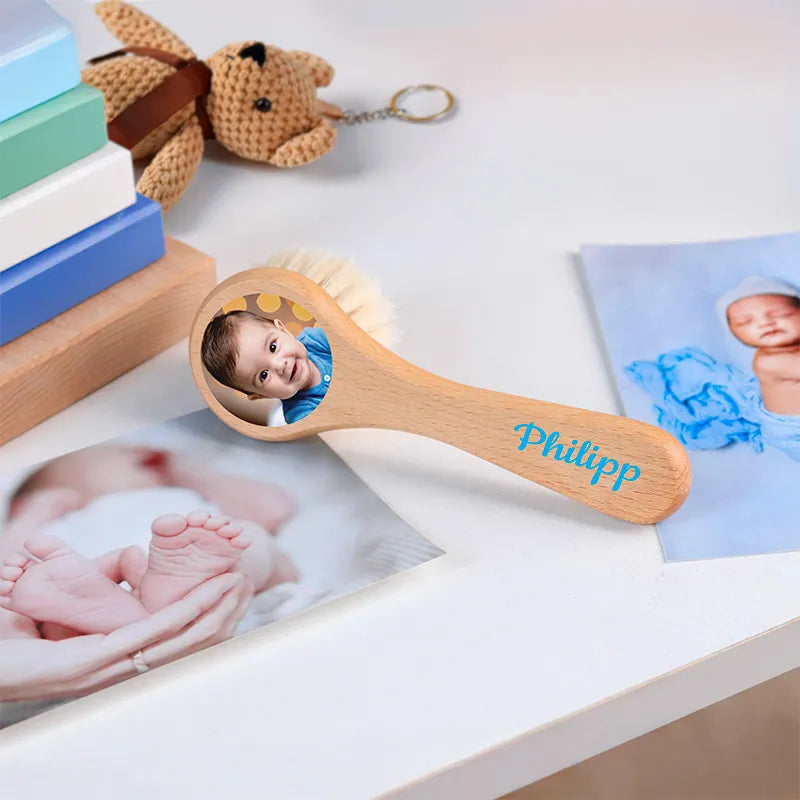 Personalisierte Haarbürste für Babys - Geschenk zur Geburt mit Foto  Image 8