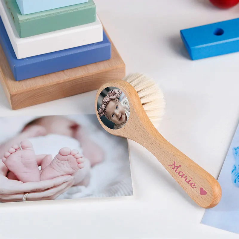 Personalisierte Haarbürste für Baby - Geschenk zur Geburt mit Foto, Name - Image 8
