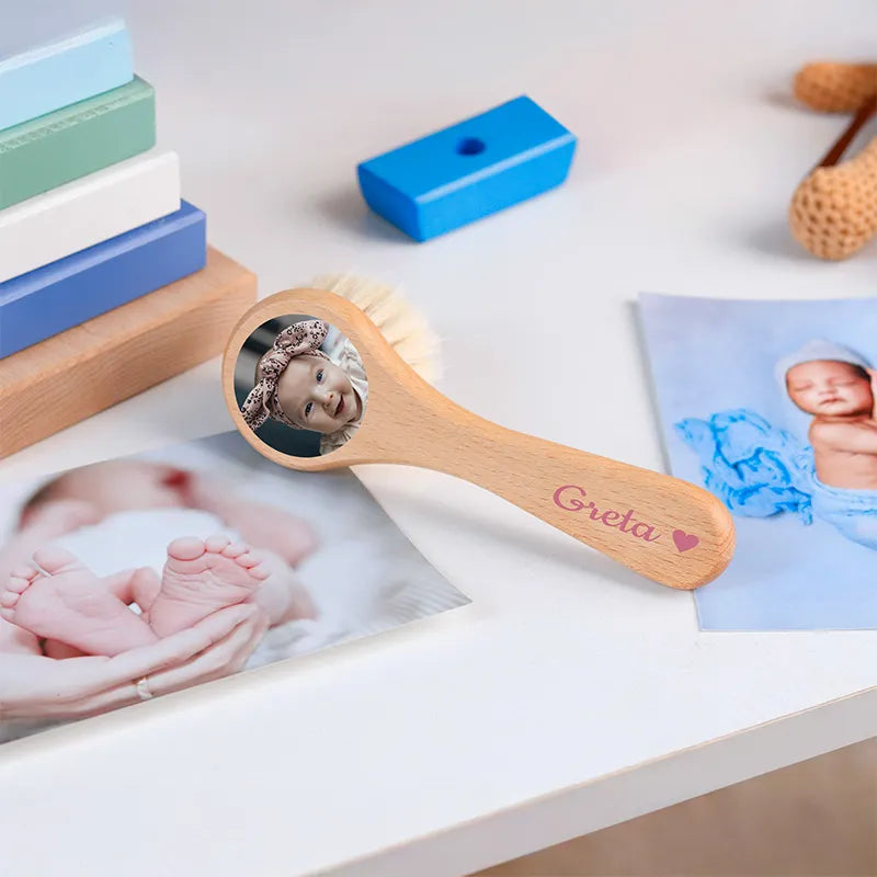 Personalisierte Haarbürste für Baby - Geschenk zur Geburt mit Foto, Name - Image 9