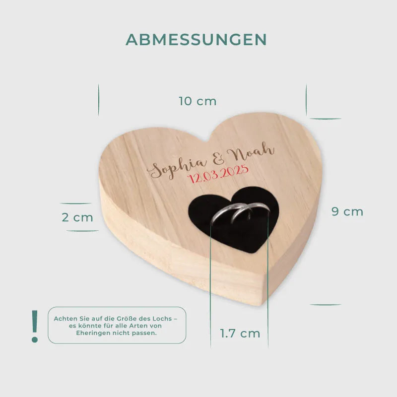 Personalisiertes Ringkissen zur Hochzeit & Verlobung mit Namen & Datum - Image 5