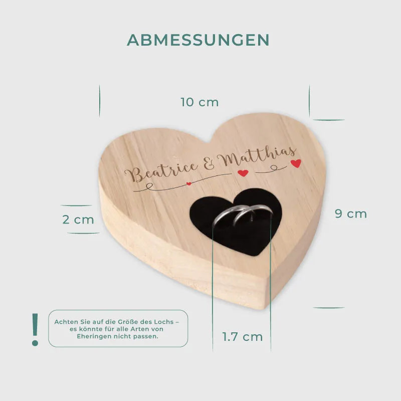 Personalisiertes Ringkissen zur Hochzeit & Verlobung mit 2 Namen - Image 5