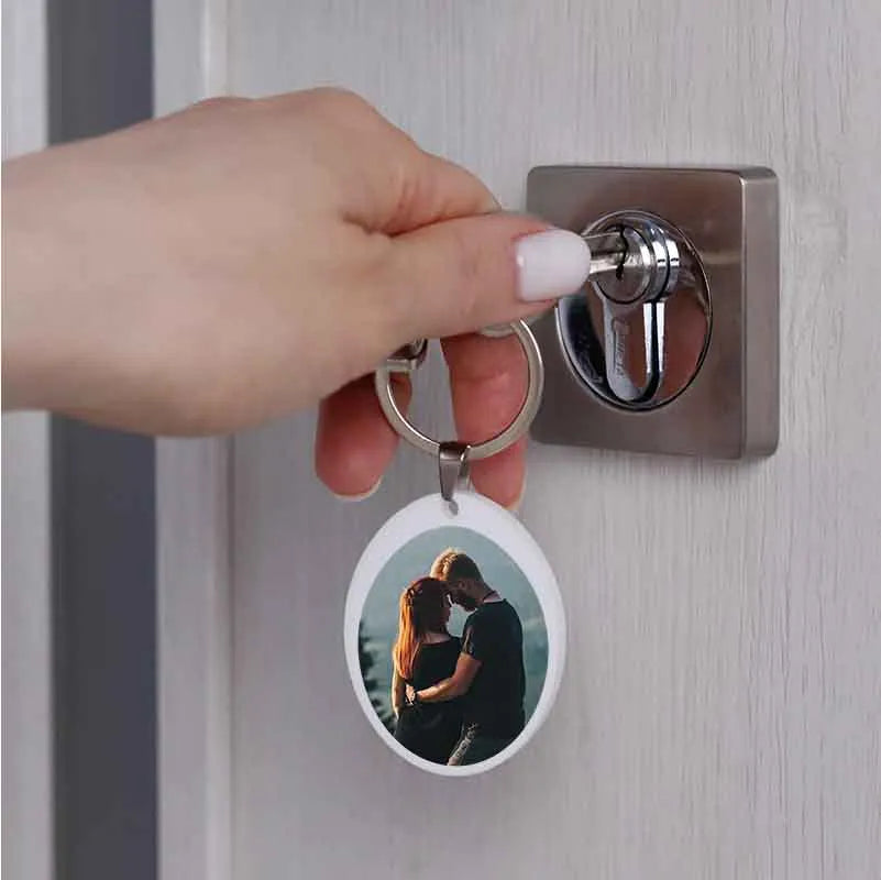 Personalisierter Schlüsselanhänger mit Foto & Widmung aus Acrylglas | Oval - Image 9