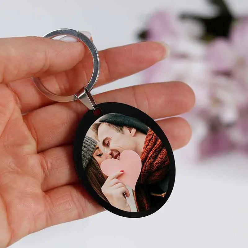 Personalisierter Schlüsselanhänger mit Foto & Widmung aus Acrylglas | Oval - Image 8