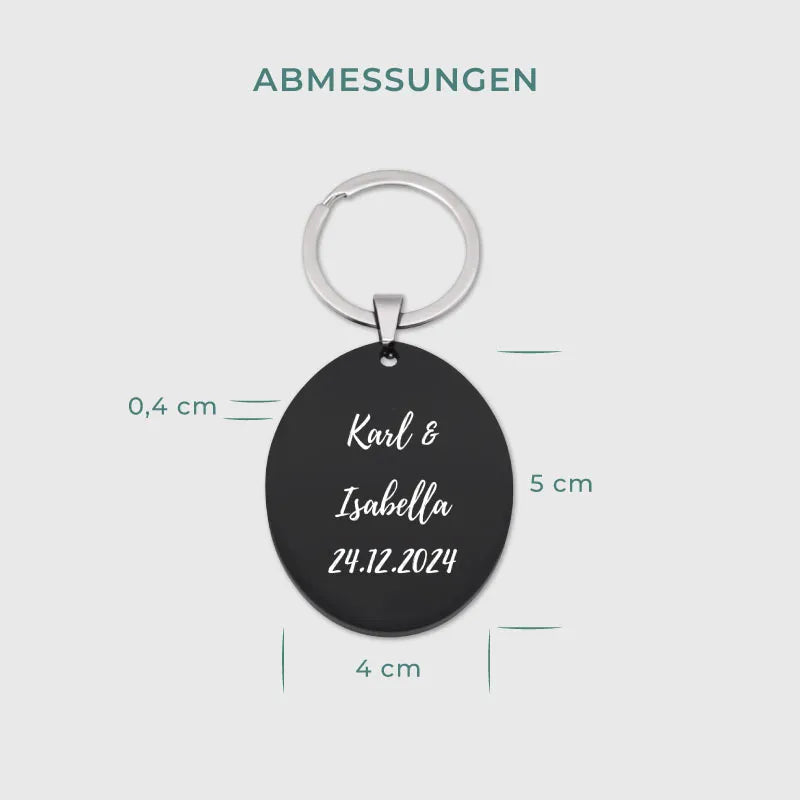 Personalisierter Schlüsselanhänger mit Foto & Wunschtext als Gastgeschenk zur Hochzeit | Oval, Acrylglas - Image 6