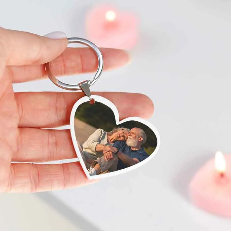 Personalisierter Schlüsselanhänger mit Foto, Widmung | Herzform, Acrylglas - Image 4