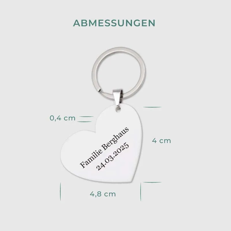 Personalisierter Schlüsselanhänger mit Foto, Widmung | Herzform, Acrylglas - Image 6