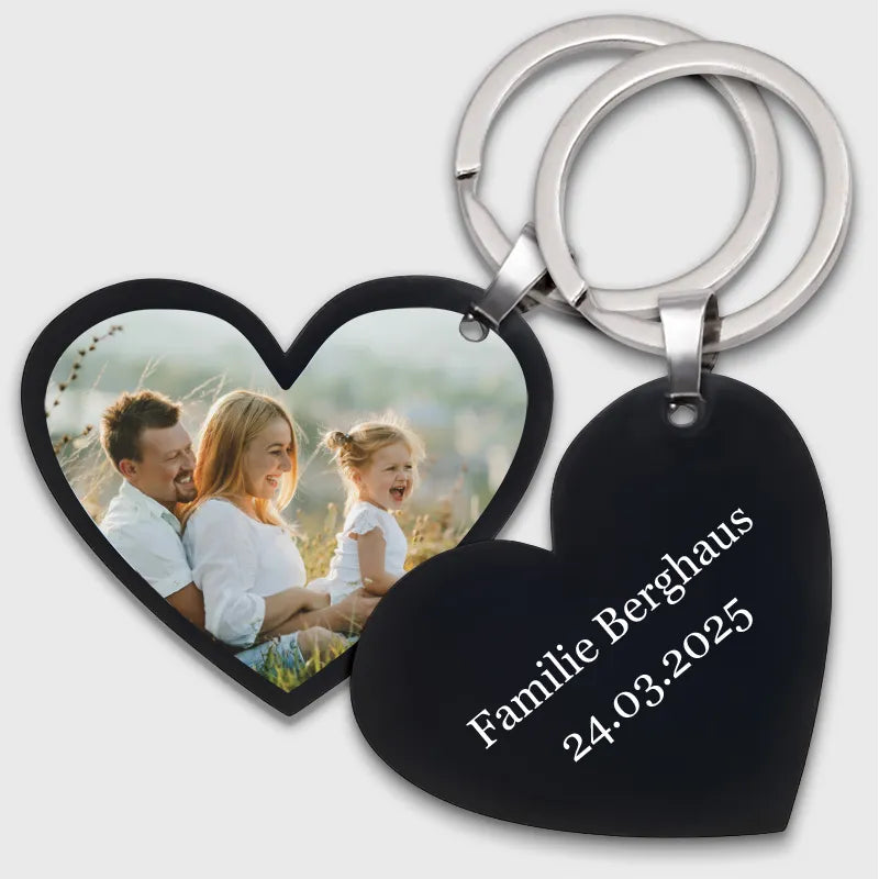 Personalisierter Schlüsselanhänger mit Foto, Widmung | Herzform, Acrylglas - Image 10