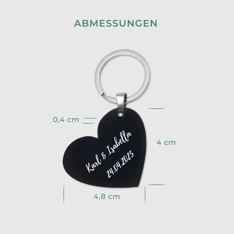 Personalisierter Schlüsselanhänger mit Foto & Widmung als Gastgeschenk zur Hochzeit | Herzform, Acrylglas - Image 6