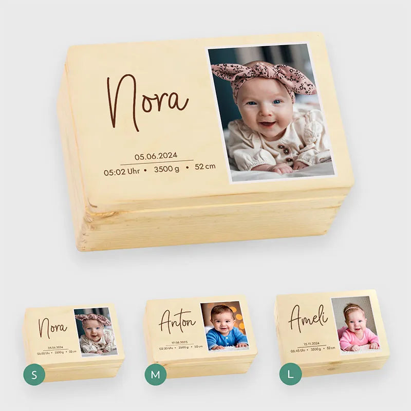 Personalisierte Baby Erinnerungsbox mit Foto - Farbfoto - Image 3