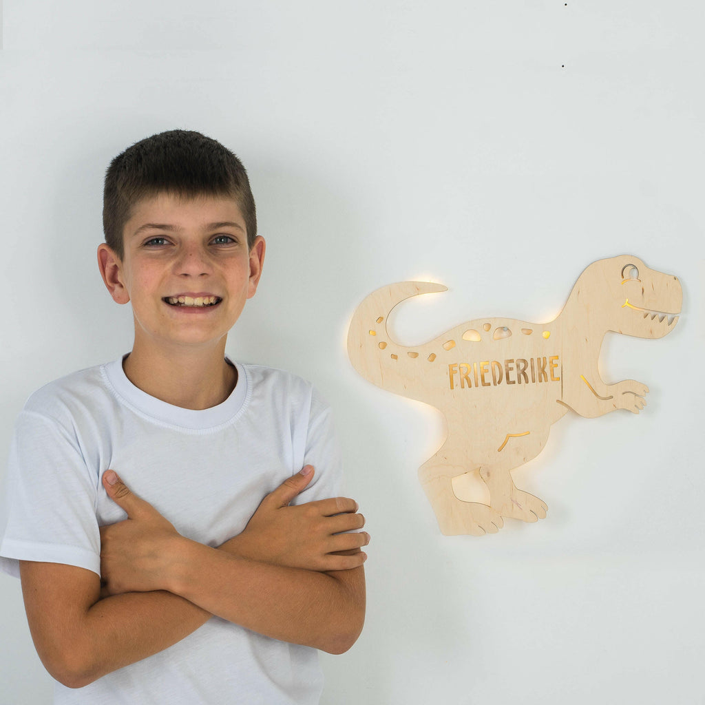 Schlummerlicht Baby mit Namen - Kinder Nachtlicht Personalisiert - Dino T-Rex - Image 4