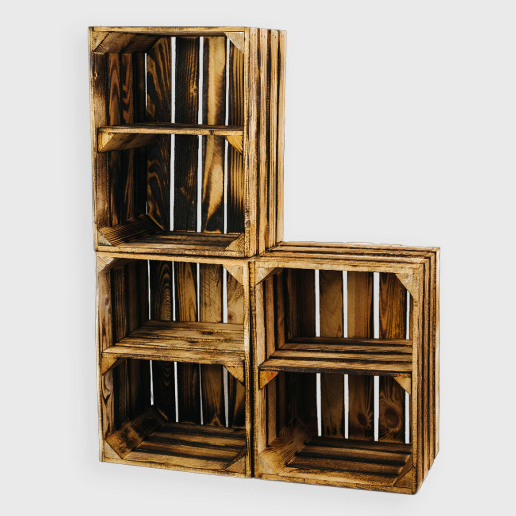 Vintage Weinkisten - 3er-Set - Regalboden Quer - Geflammt - Größe Wählbar - Image 8