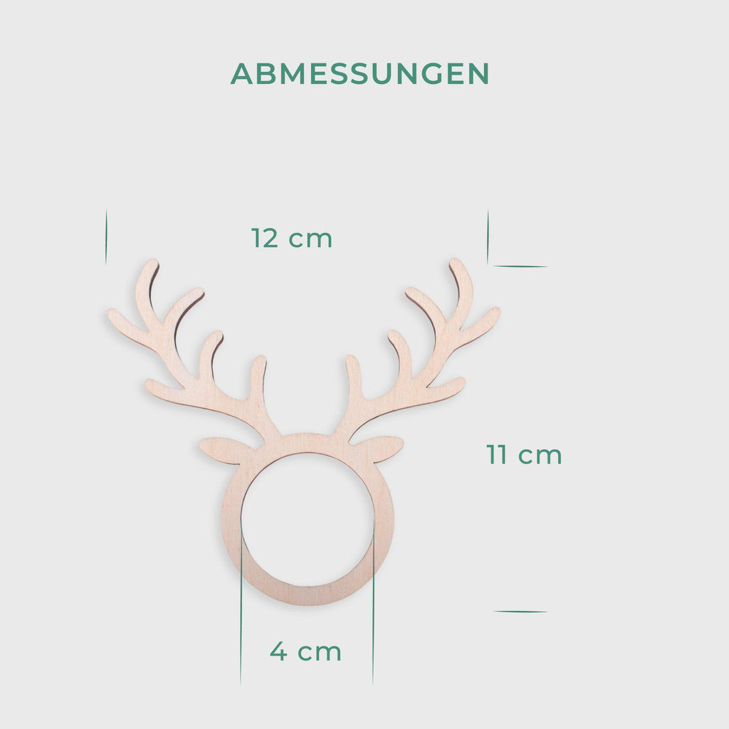 Serviettenringe aus Holz - 8er-Set - Hirsch.