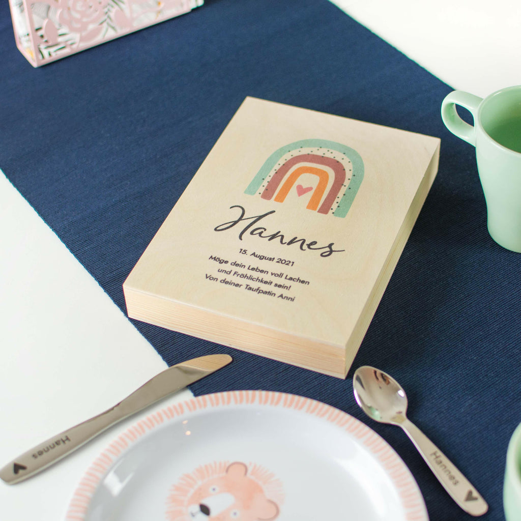 Kinderbesteck personalisiert mit Namen - Besteckset Regenbogen Motiv - Image 10