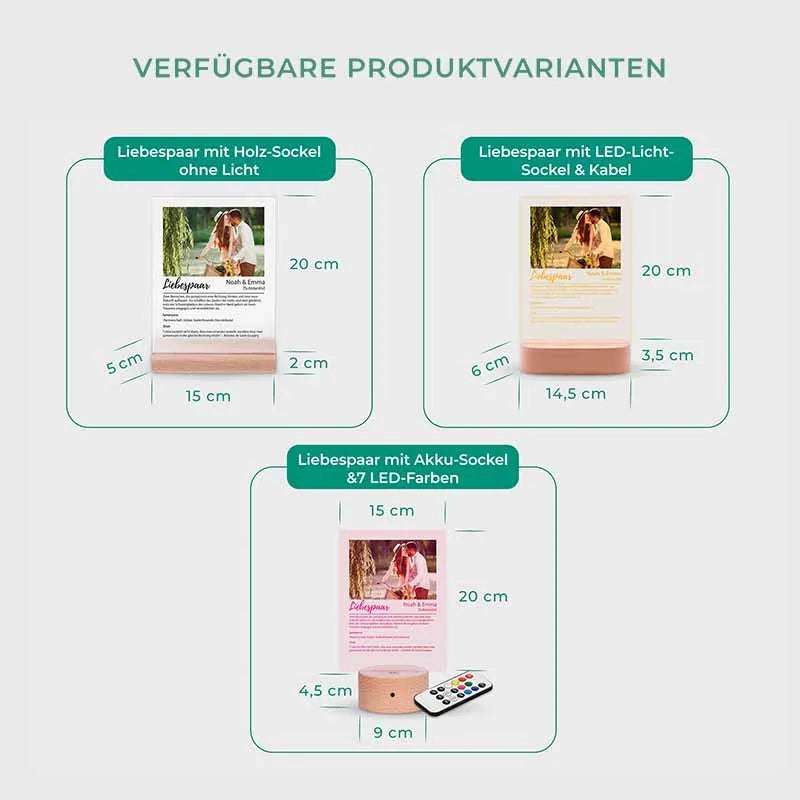 Design Glas Bild mit Foto Acrylglas & Drei Holzsockel| Definition Liebespaar - Image 4