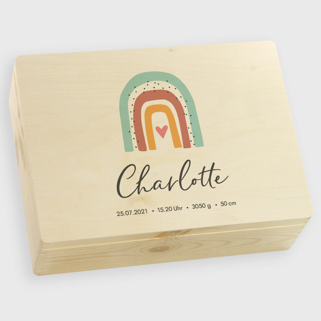 Erinnerungsbox für Baby - Regenbogen - Holzkiste zur Geburt - Image 13