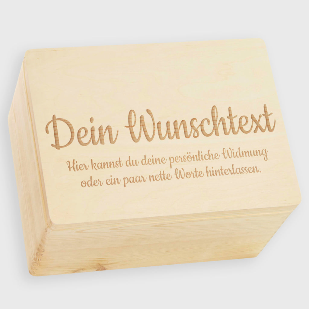 Erinnerungsbox Personalisiert mit Wunschtext Gravur - Geschenkkiste & Holzbox | Natur Holz Kiste FSC® - Holzkiste mit Deckel & Wunschgravur.