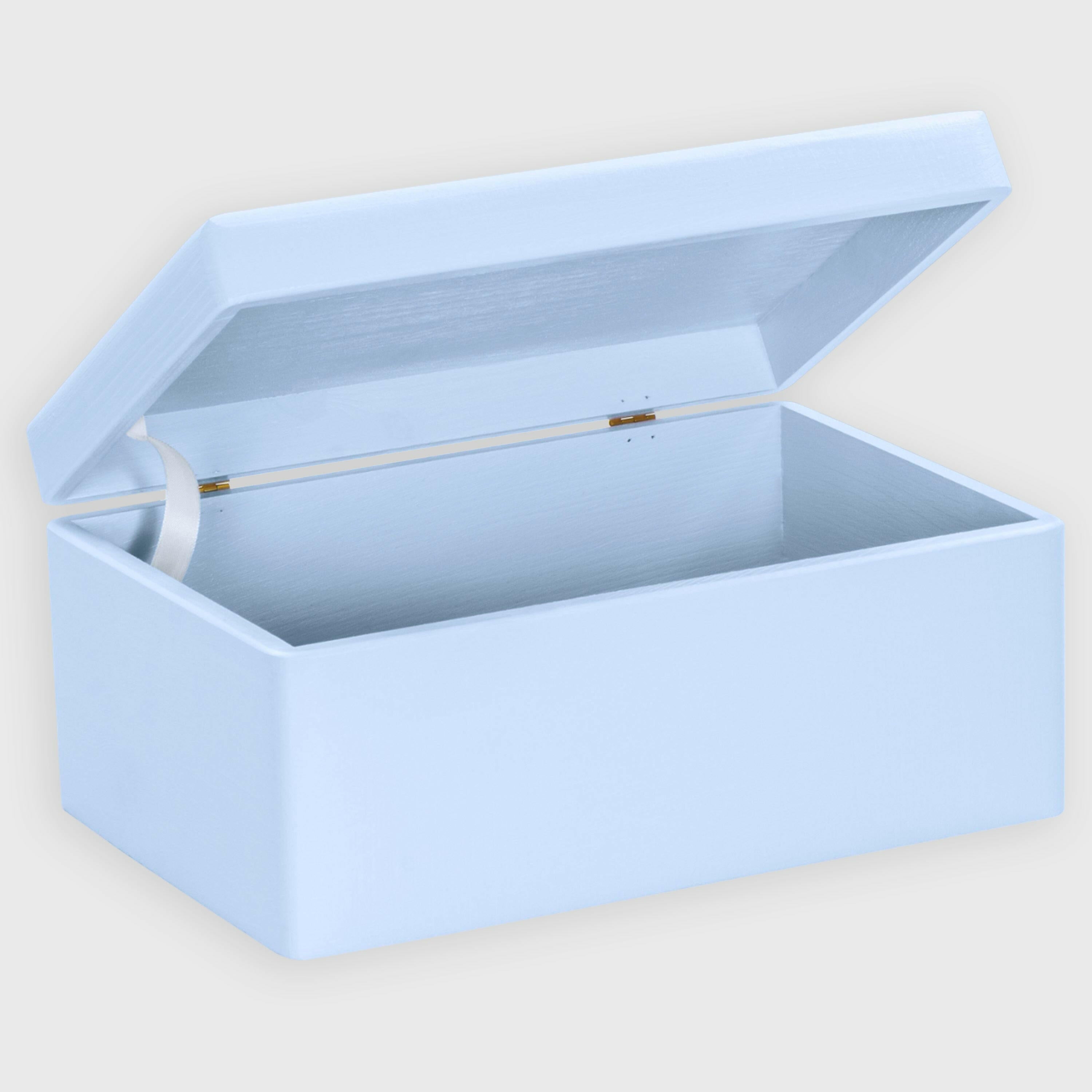 holzkiste aufbewahrung mit deckel Holzkiste mit Deckel - Blau, FSC®️ - Holzbox als Aufbewahrungskiste & Erinnerungskiste - Größen M | L | XL