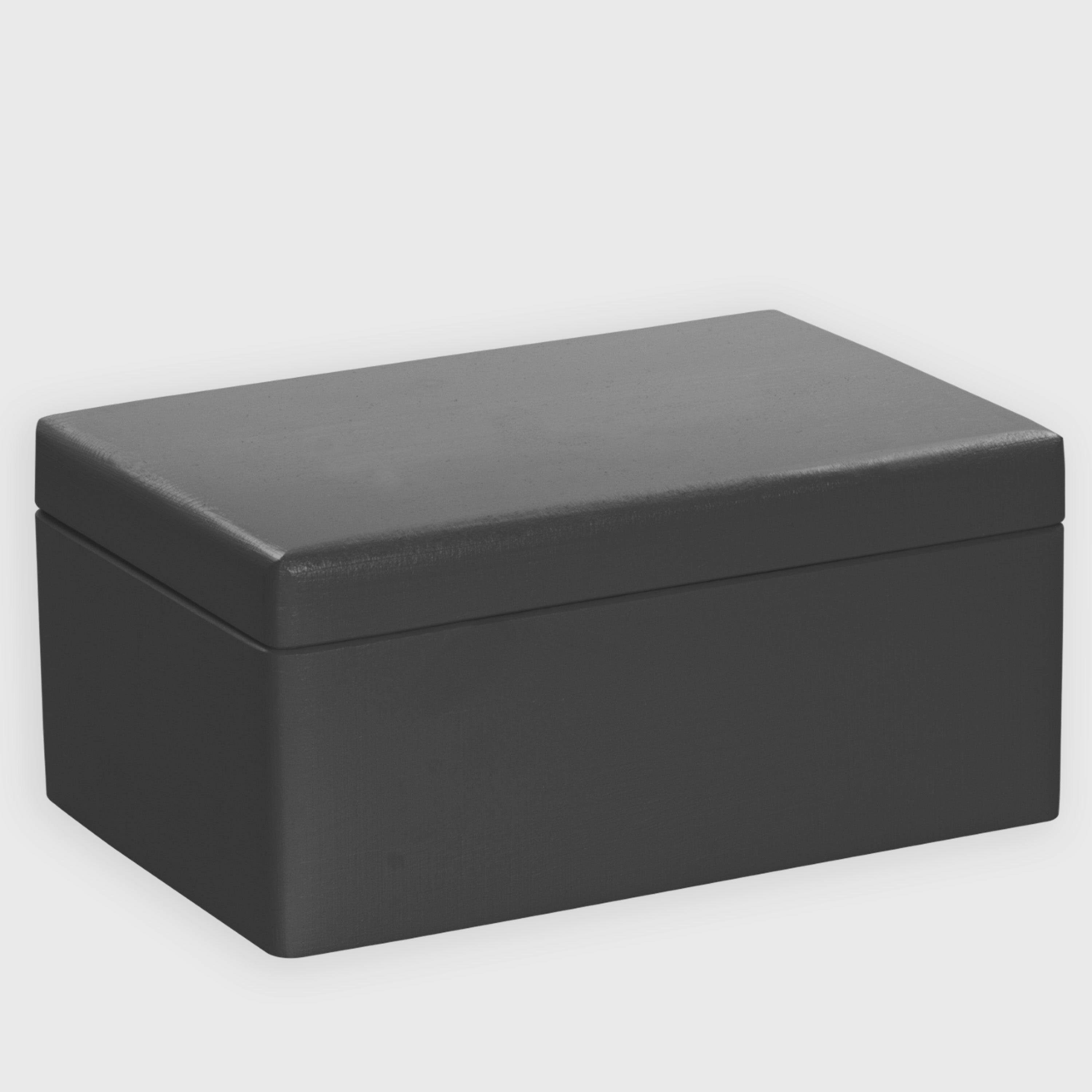 Holzkiste mit Deckel, Schwarz