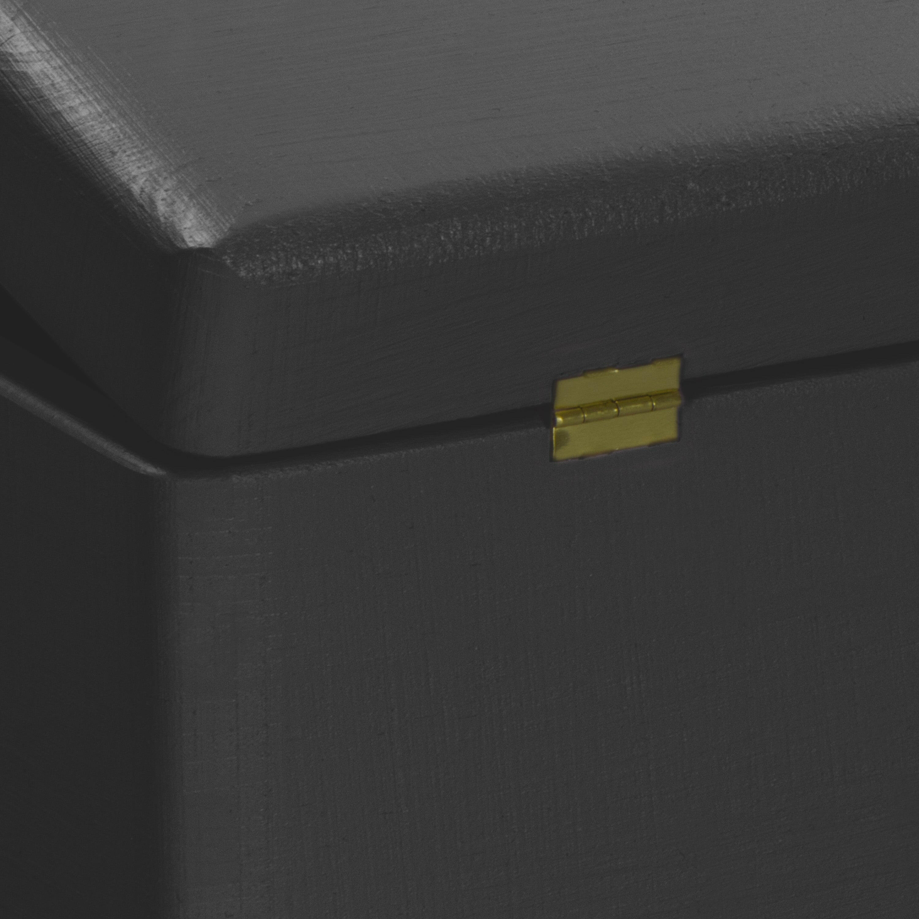 aufbewahrung mit deckel schwarz Holzkiste mit Deckel, Schwarz